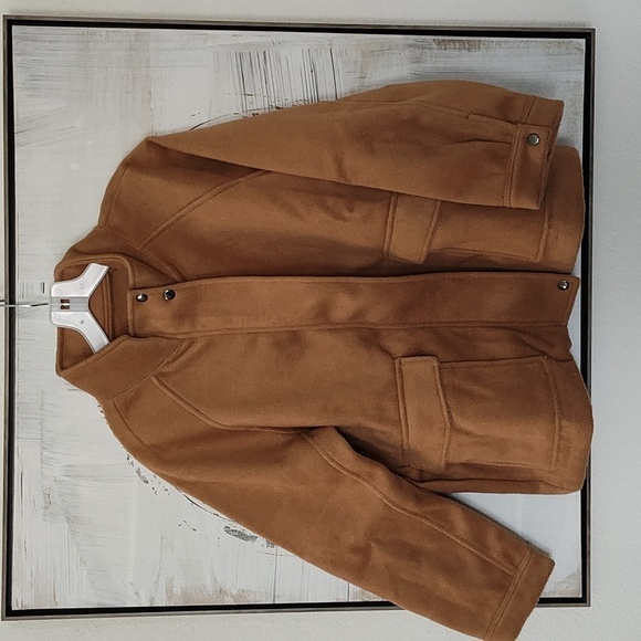 New BR Brushed Short Jacket Camel Size L - Picture 7 of 11